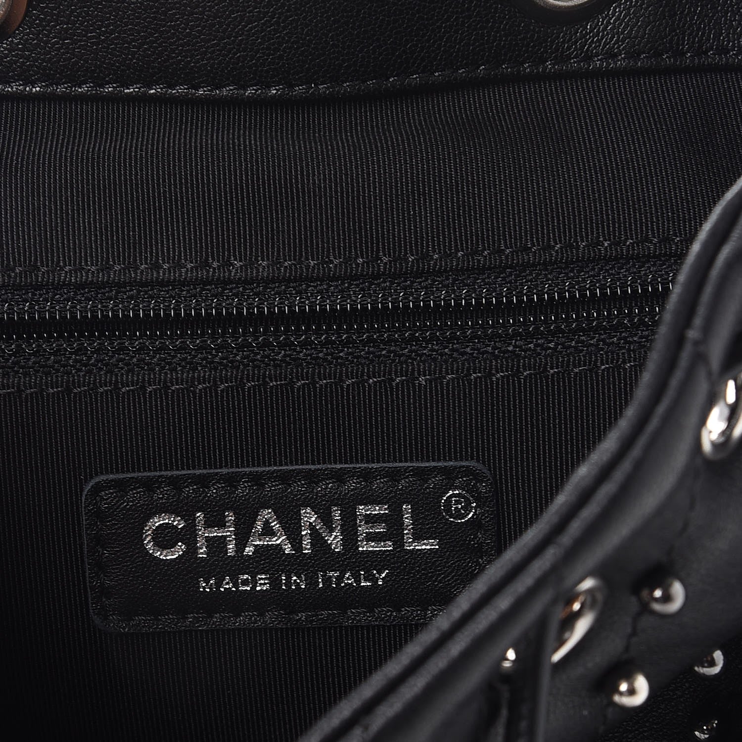 Chanel Lambskin Chevron Quilted Studded Stud Wars Backpack Black 6 of 8
