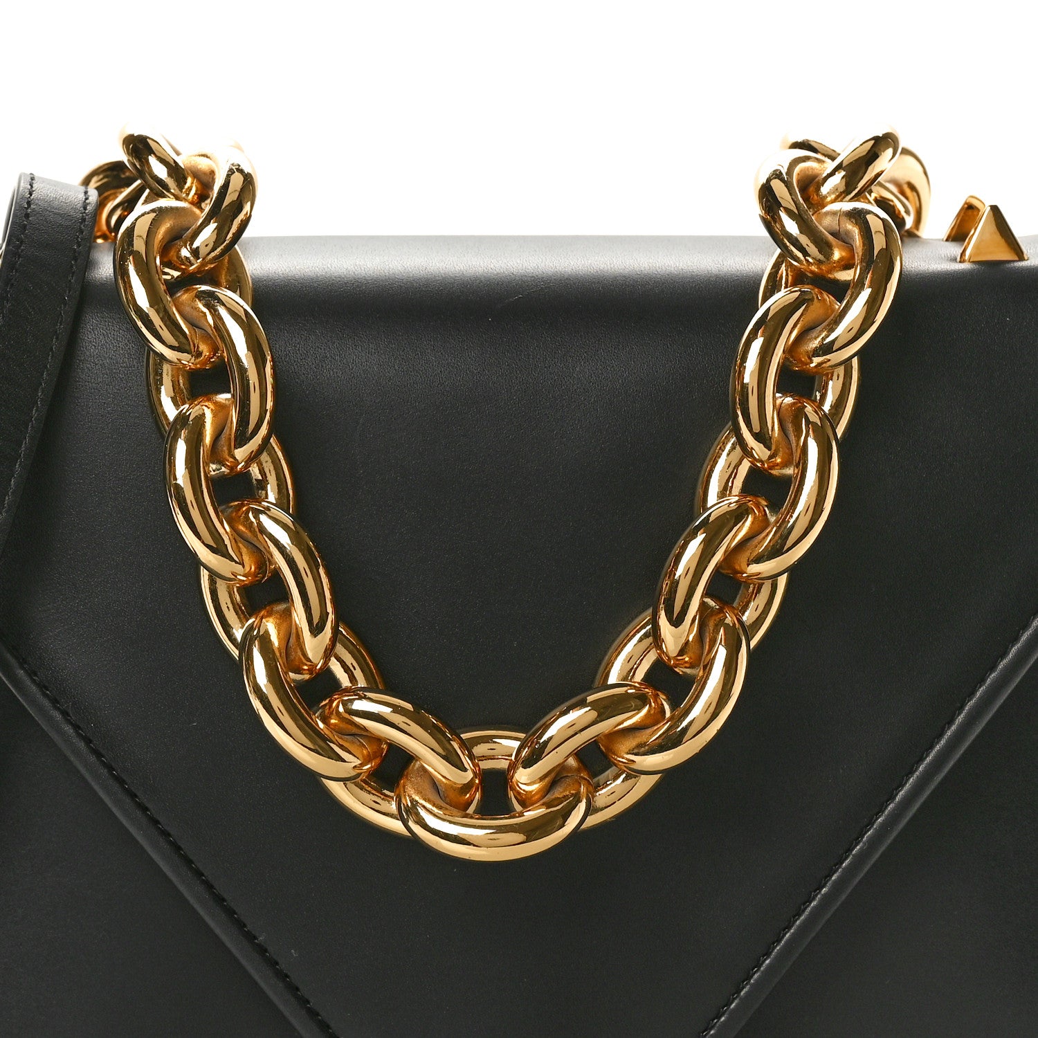 Bottega Veneta Calfskin Mount Envelope Bag Black 8 of 10