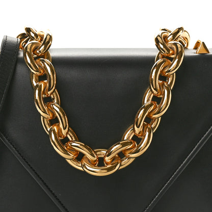 Bottega Veneta Calfskin Mount Envelope Bag Black 8 of 10