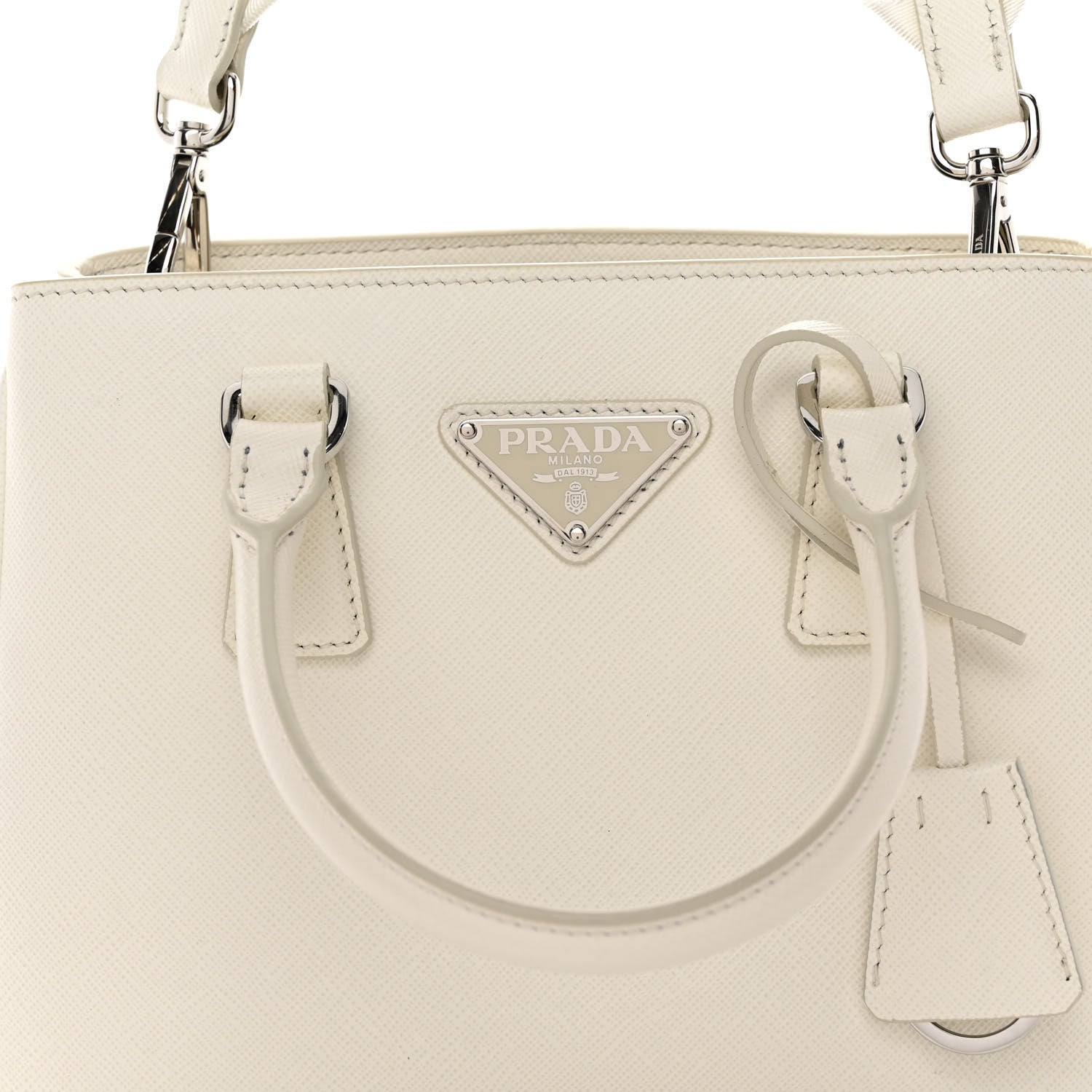 Prada Saffiano Lux Micro Galleria Shoulder Bag White 7 of 10