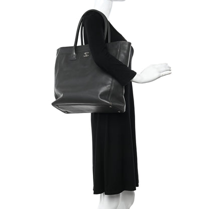 Chanel Calfskin Tall Cerf Tote Dark Grey 2 of 11