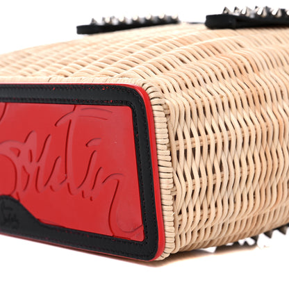 Christian Louboutin Raffia Calfskin Cabata Mini Spiked Tote Beige 9 of 13