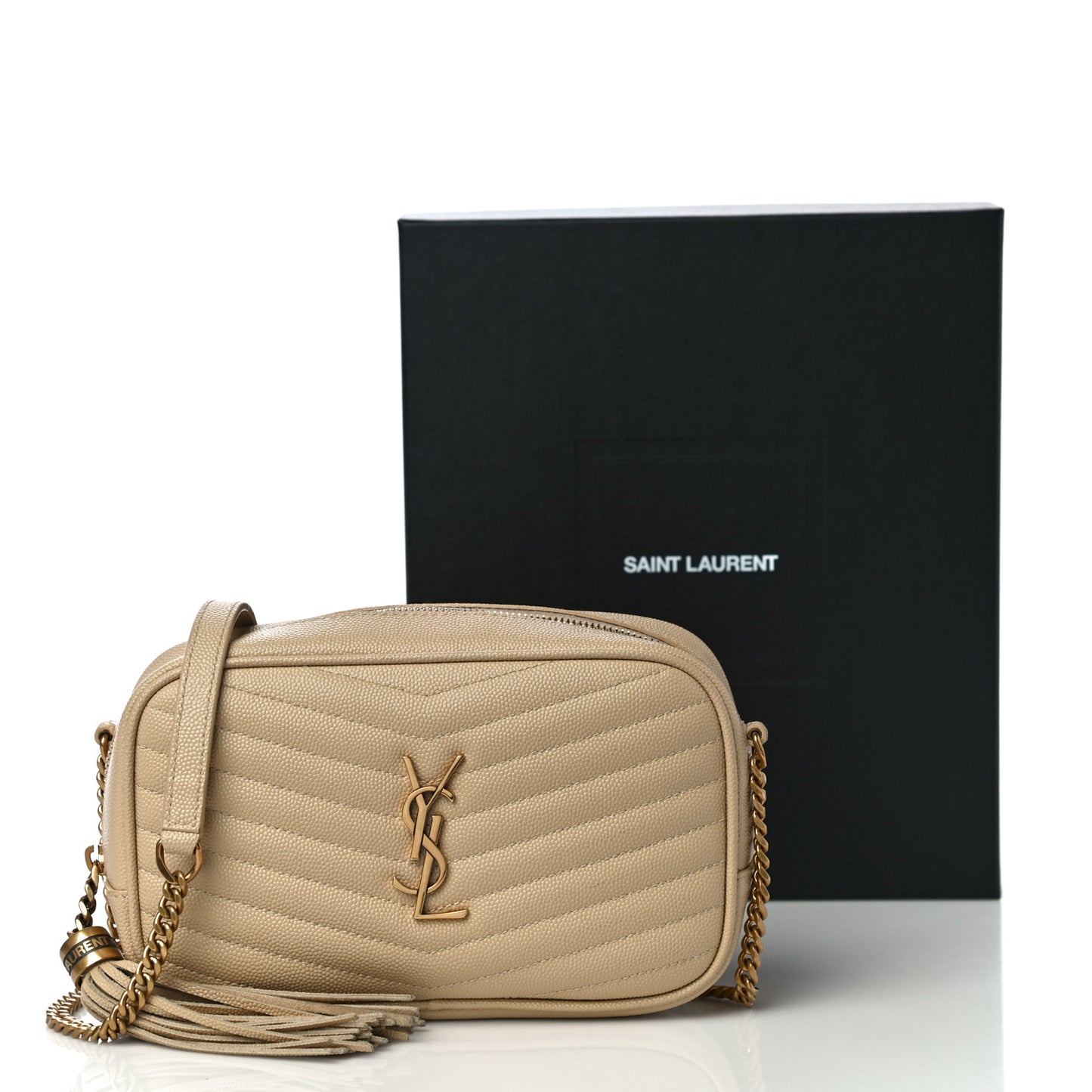 Grain De Poudre Matelasse Monogram Mini Lou Camera Bag Dark Beige