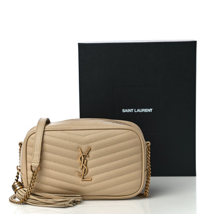 Saint Laurent Grain De Poudre Matelasse Monogram Mini Lou Camera Bag Dark Beige 11 of 11