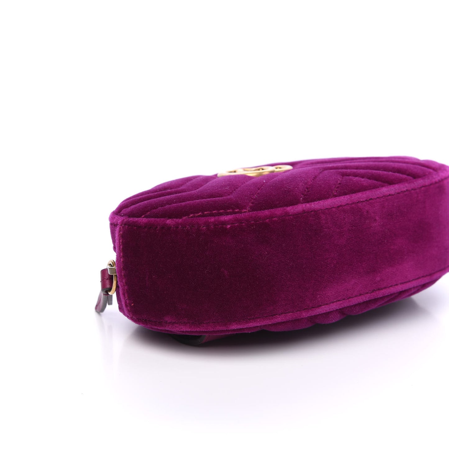 Velvet Matelasse GG Marmont Belt Bag 95 38 Fuchsia Violet Cyclamen