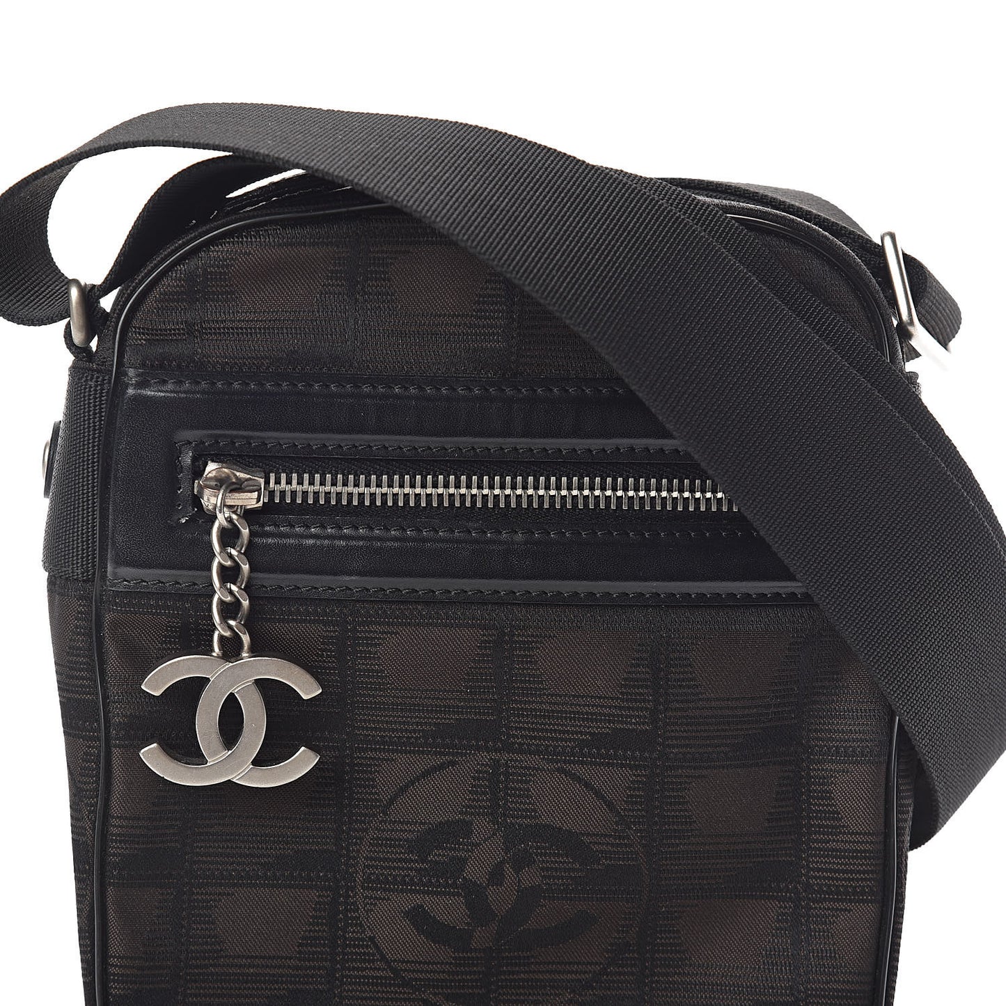 Nylon Travel Crossbody Bag Brown Black