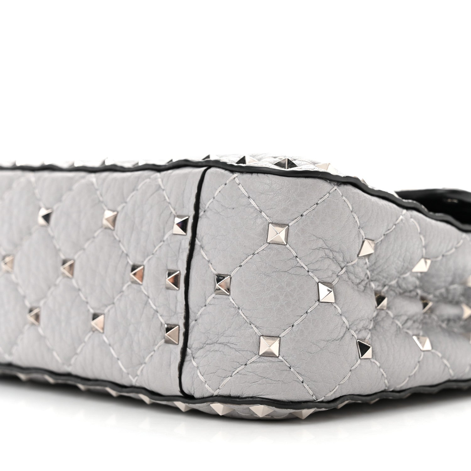 Valentino Garavani Grained Calfskin Ombre Medium Rockstud Spike Shoulder Bag Grey 9 of 11