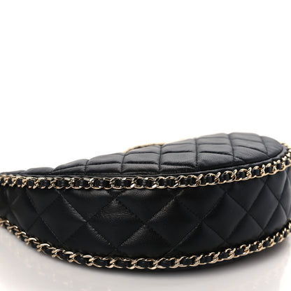 Chanel Lambskin Quilted Small Hobo Bag Black 8 of 9