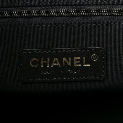 Chanel Suede Calfskin Shiny Lambskin Quilted Small Coco Base Shopping Bag Beige Black 6 of 10