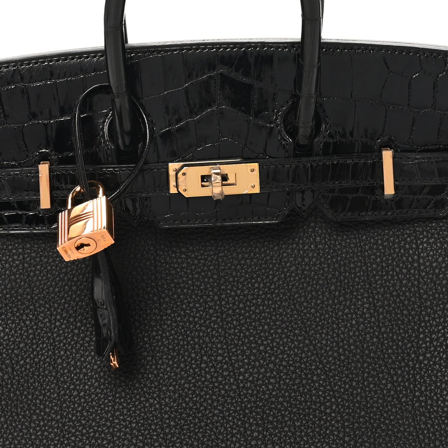 Togo Shiny Niloticus Crocodile Birkin Touch 25 Black