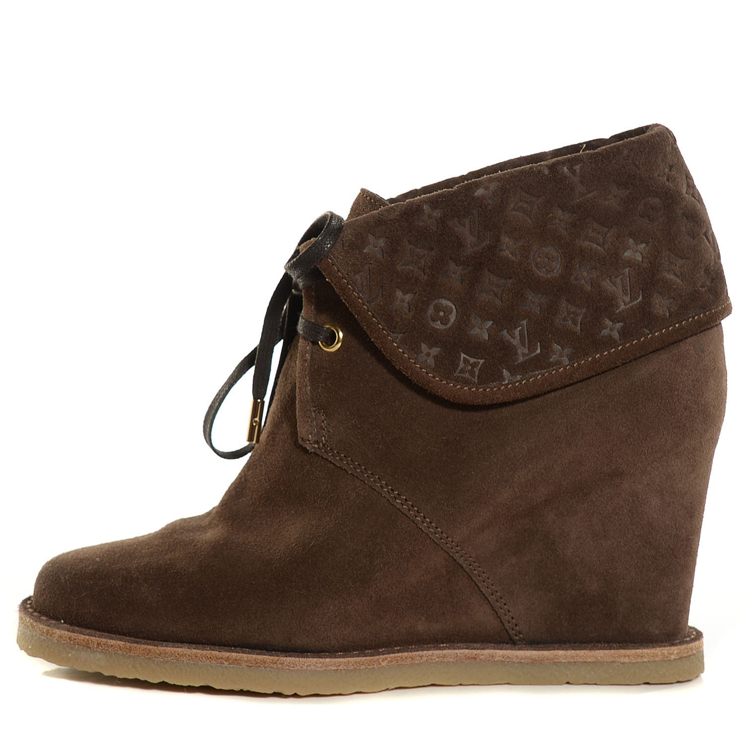 Louis Vuitton Suede Fauvist Low Boots 37.5 Brown 1 of 8