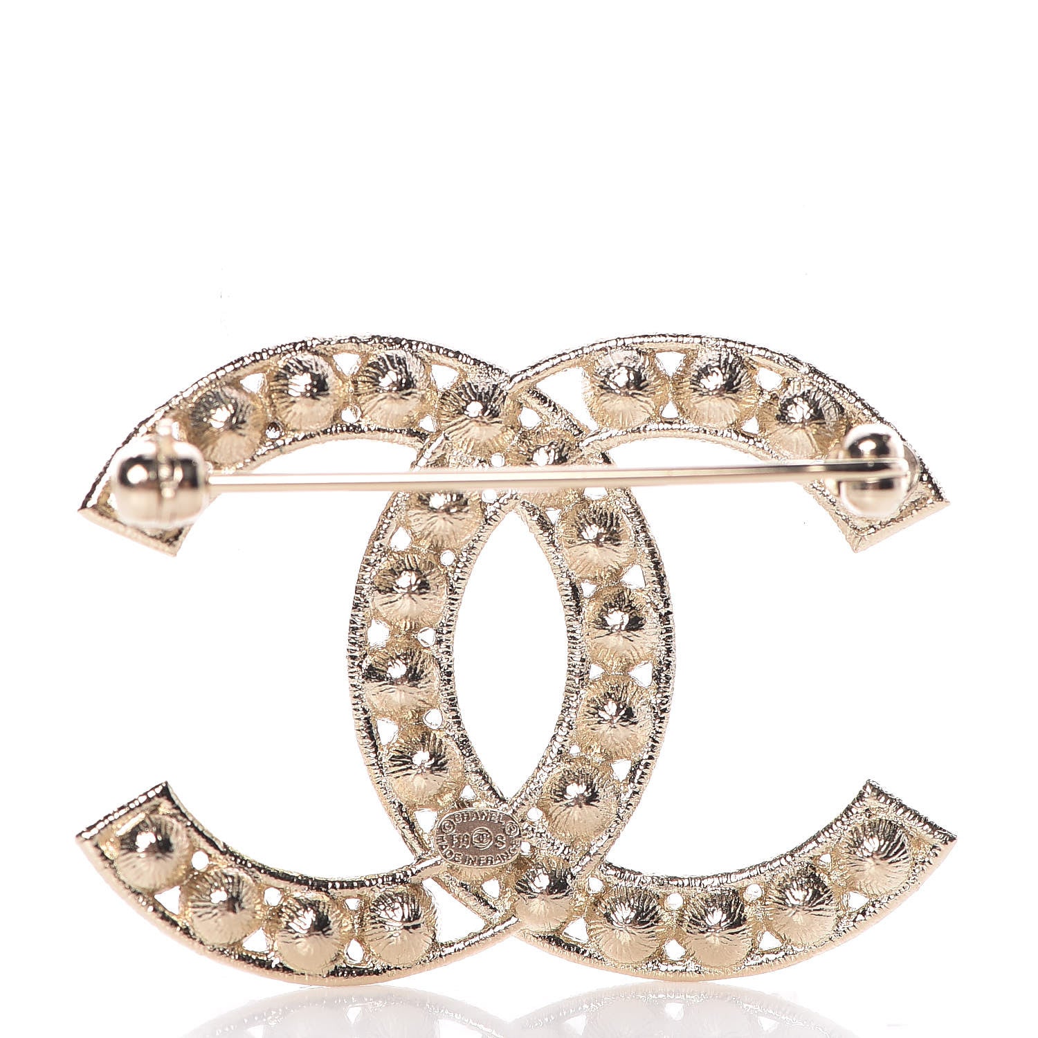 Chanel Crystal CC Brooch Gold 3 of 5
