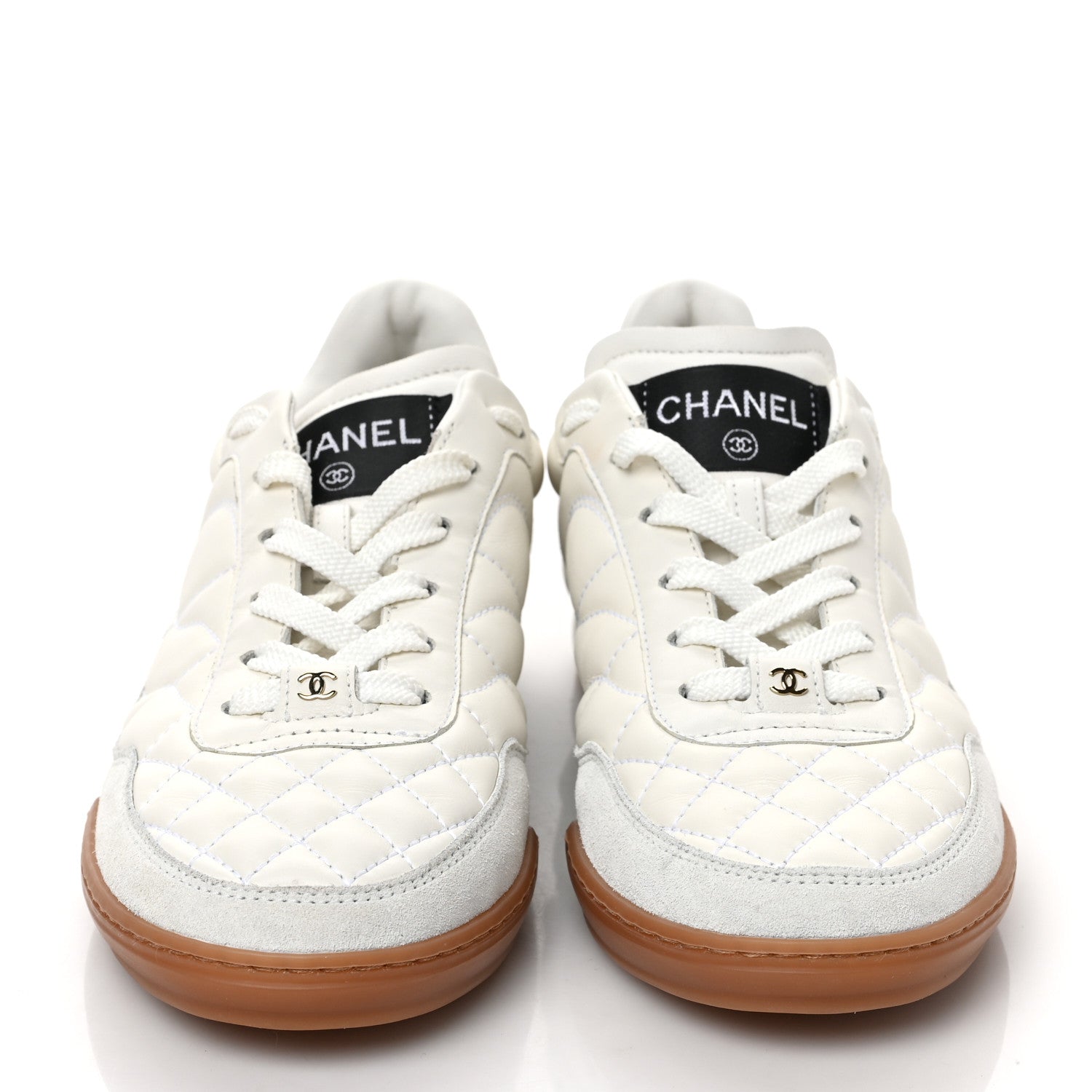 Chanel Suede Calfskin Quilted Sneakers 36 White 2 of 9