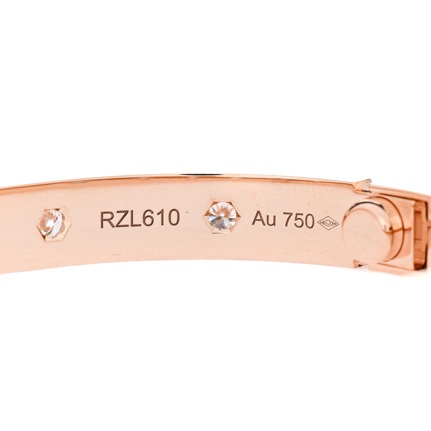 Cartier 18K Pink Gold 10 Diamond LOVE Bracelet 15 6 of 7