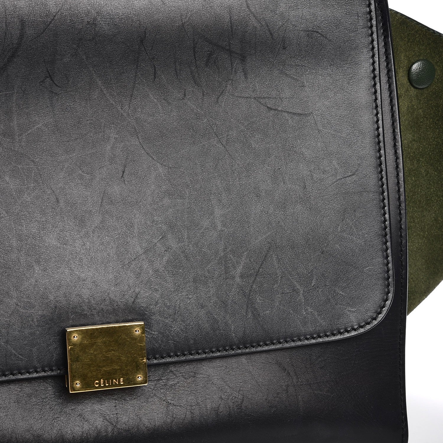 Celine Smooth Calfskin Suede Medium Trapeze 9 of 11