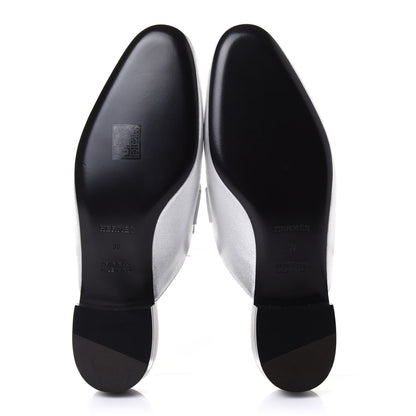 Hermes Metallic Nappa Trocadero Mule 38 Gris Argento 6 of 10