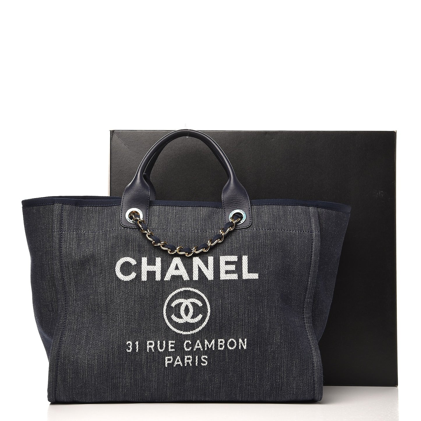 Canvas Large Deauville Tote Dark Blue