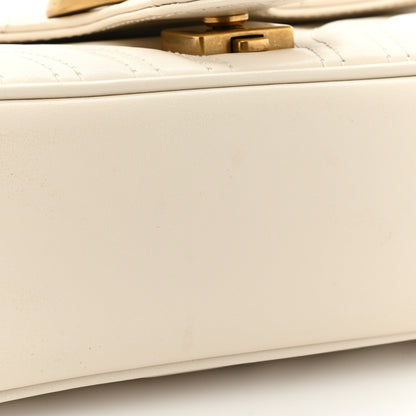 Gucci Calfskin Matelasse Small GG Marmont Shoulder Bag White 10 of 13