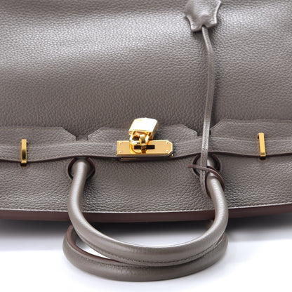 Hermes Taurillon Clemence Birkin 35 Etain 24 of 37