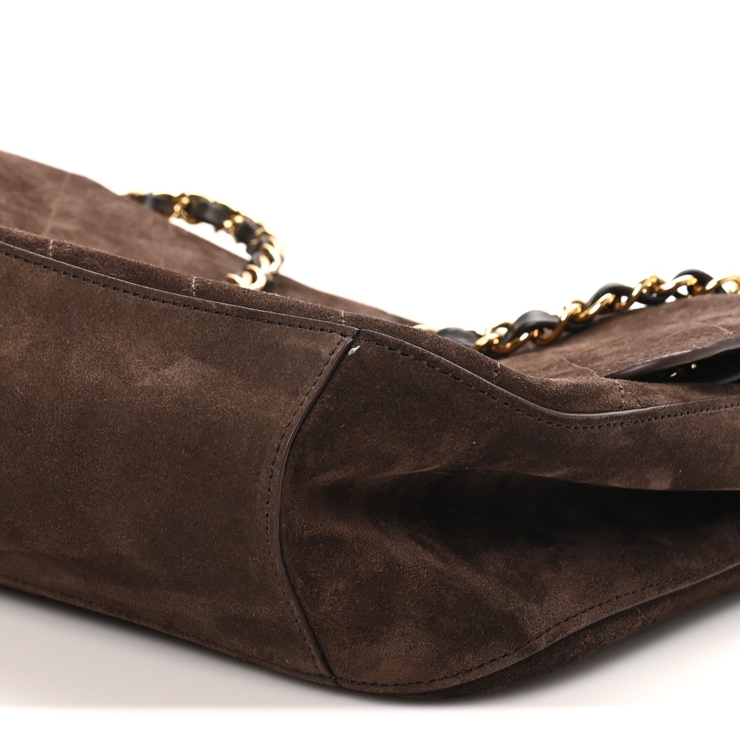 Chanel Suede Calfskin Small Souplissimo Maxi Flap Dark Brown
