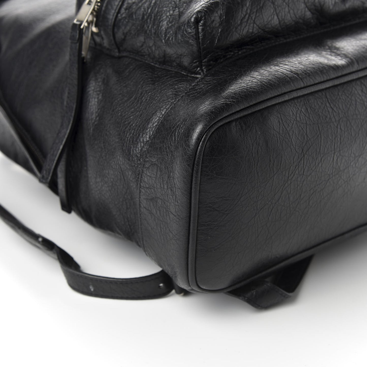 Agneau Classic Silver Hardware Backpack Black