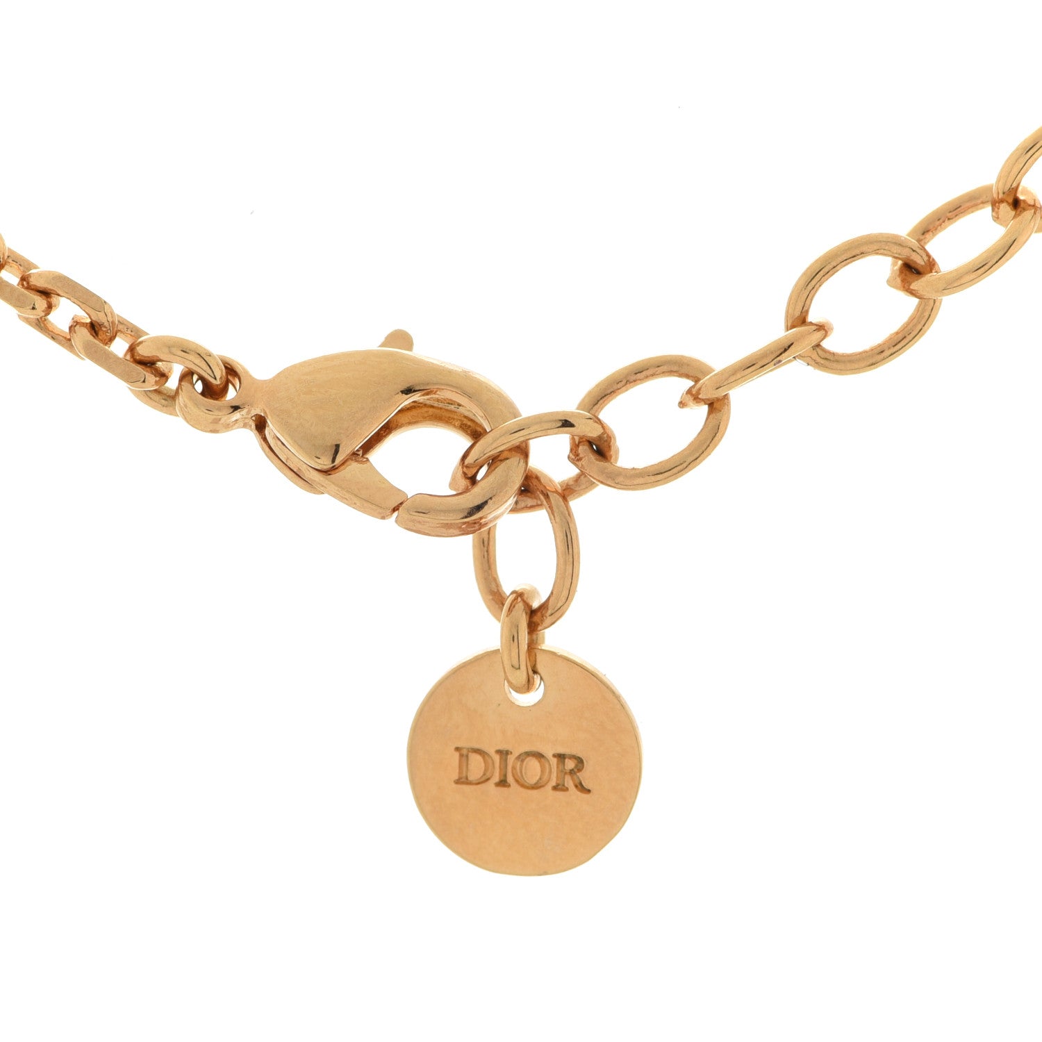Christian Dior Metal CD Chain Bracelet Red Gold 4 of 4