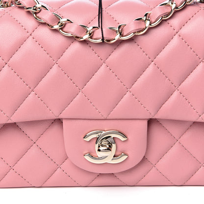 Chanel Lambskin Quilted Mini Rectangular Flap Pink 10 of 10