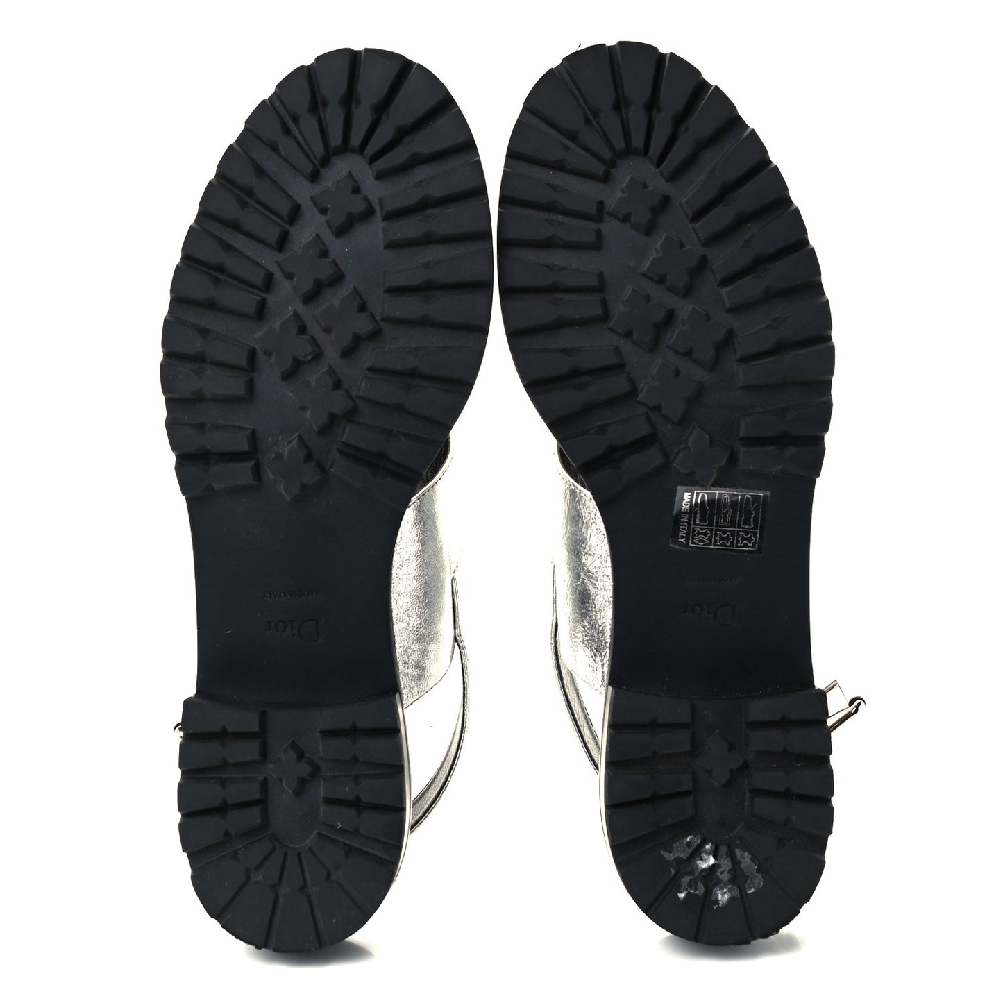Crinkled Lambskin Crystal Dior Wanted Sandals 40 Argent