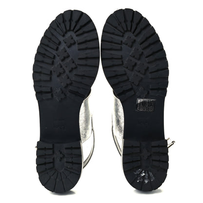 Christian Dior Crinkled Lambskin Crystal Dior Wanted Sandals 40 Argent 7 of 12