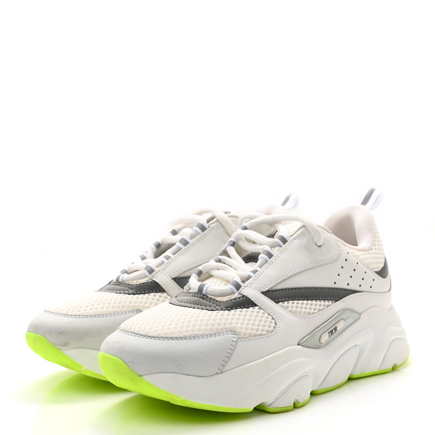 Christian Dior Technical Mesh Calfskin B22 Sneakers 40 White Neon 3 of 11