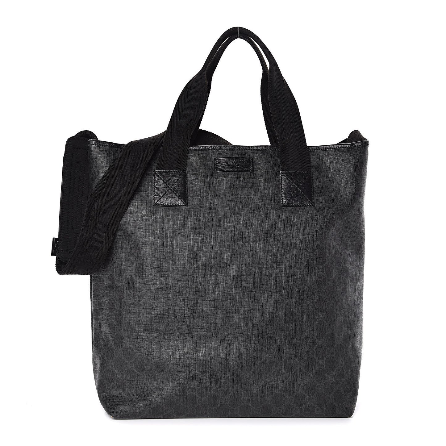 GG Supreme Monogram Web Handle Vertical Tote Black Grey