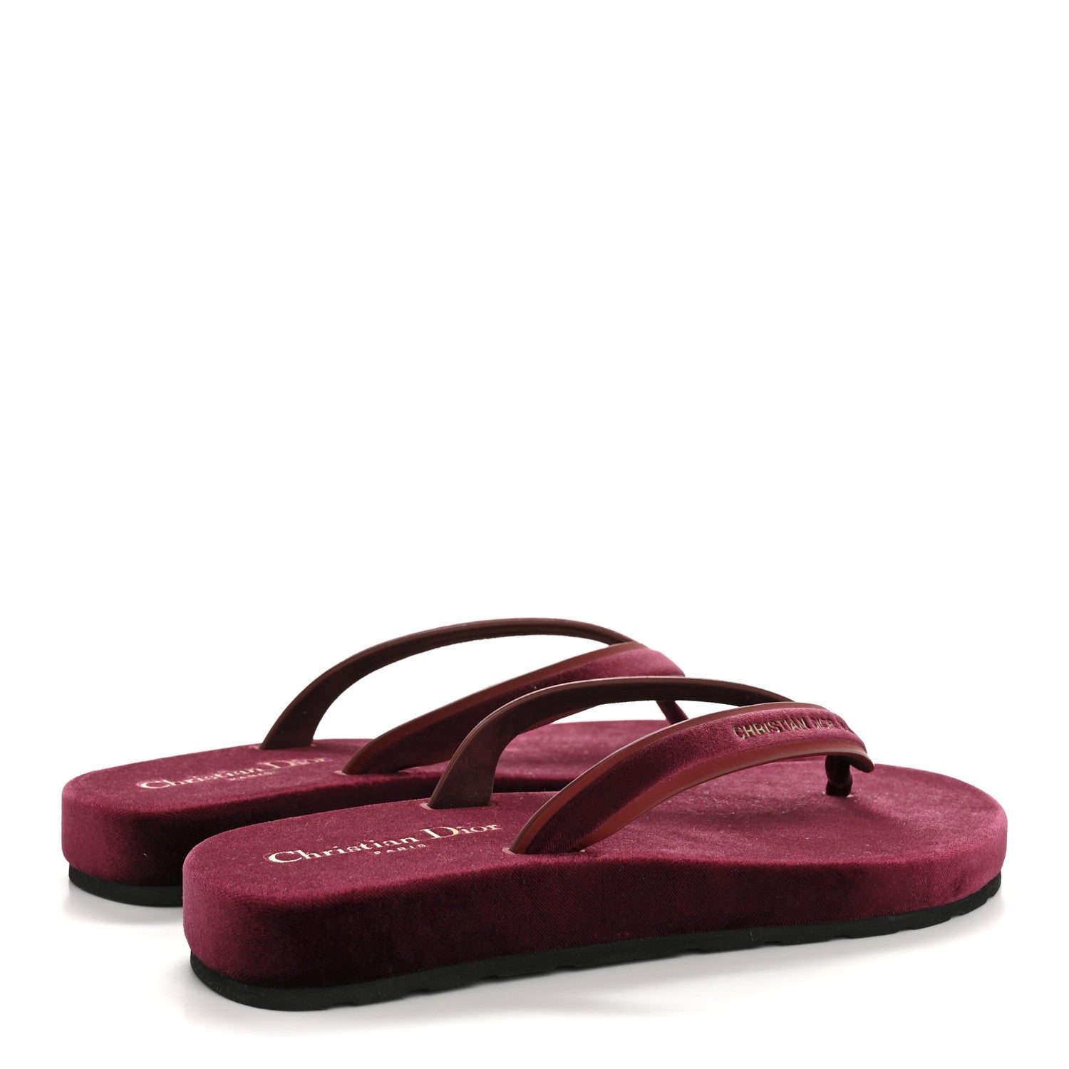Christian Dior Velvet Diorsea Thong Sandals 39 Scarlet 5 of 10