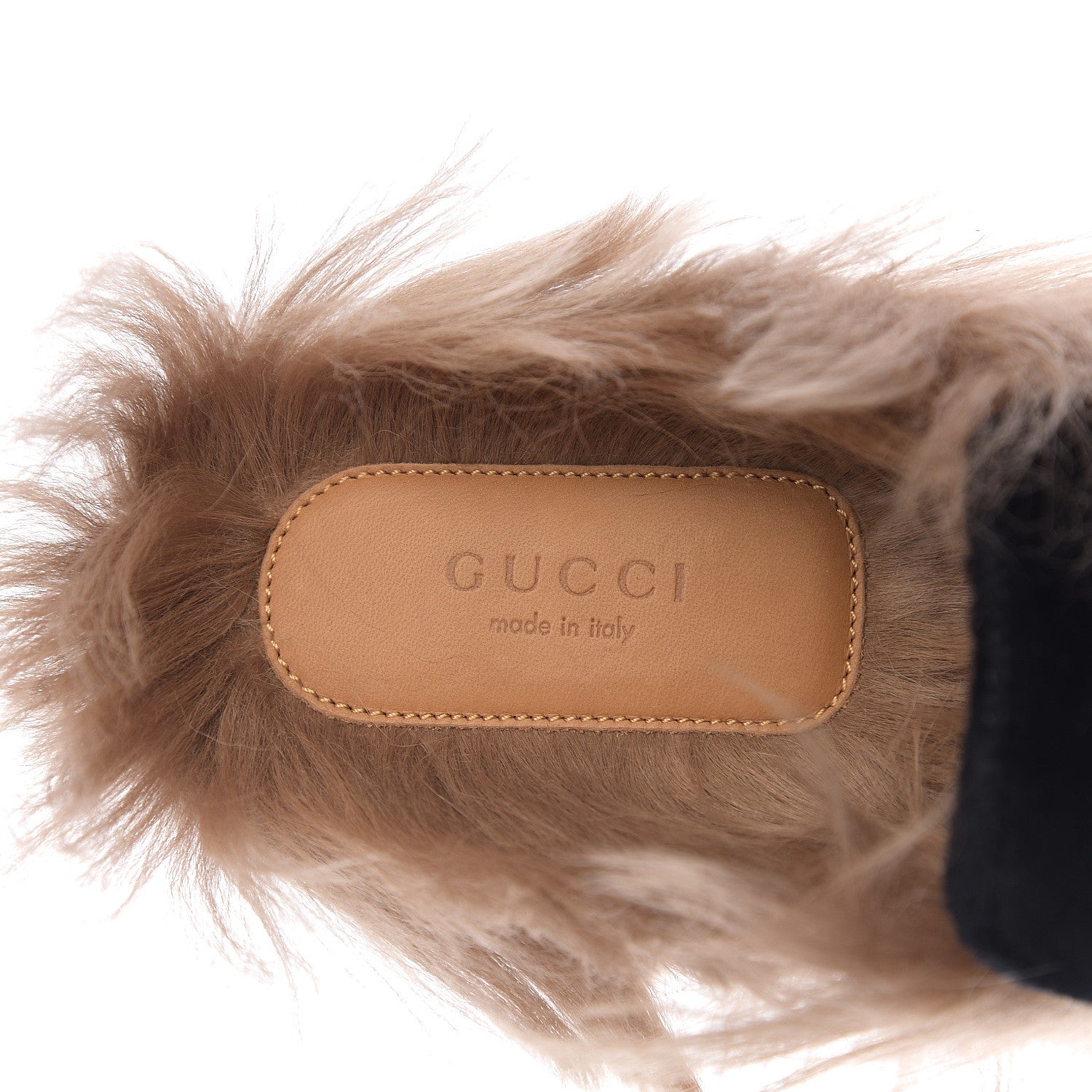 Gucci Velvet Fur Womens Princetown Slippers 39 Black 5 of 8