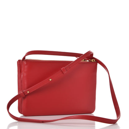 Celine Lambskin Small Trio Crossbody Bag Red 3 of 9