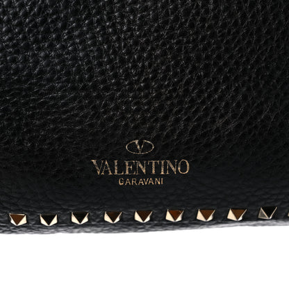 Valentino Garavani Pebbled Calfskin Large Rockstud Flip-Lock Messenger Bag Black 24 of 24