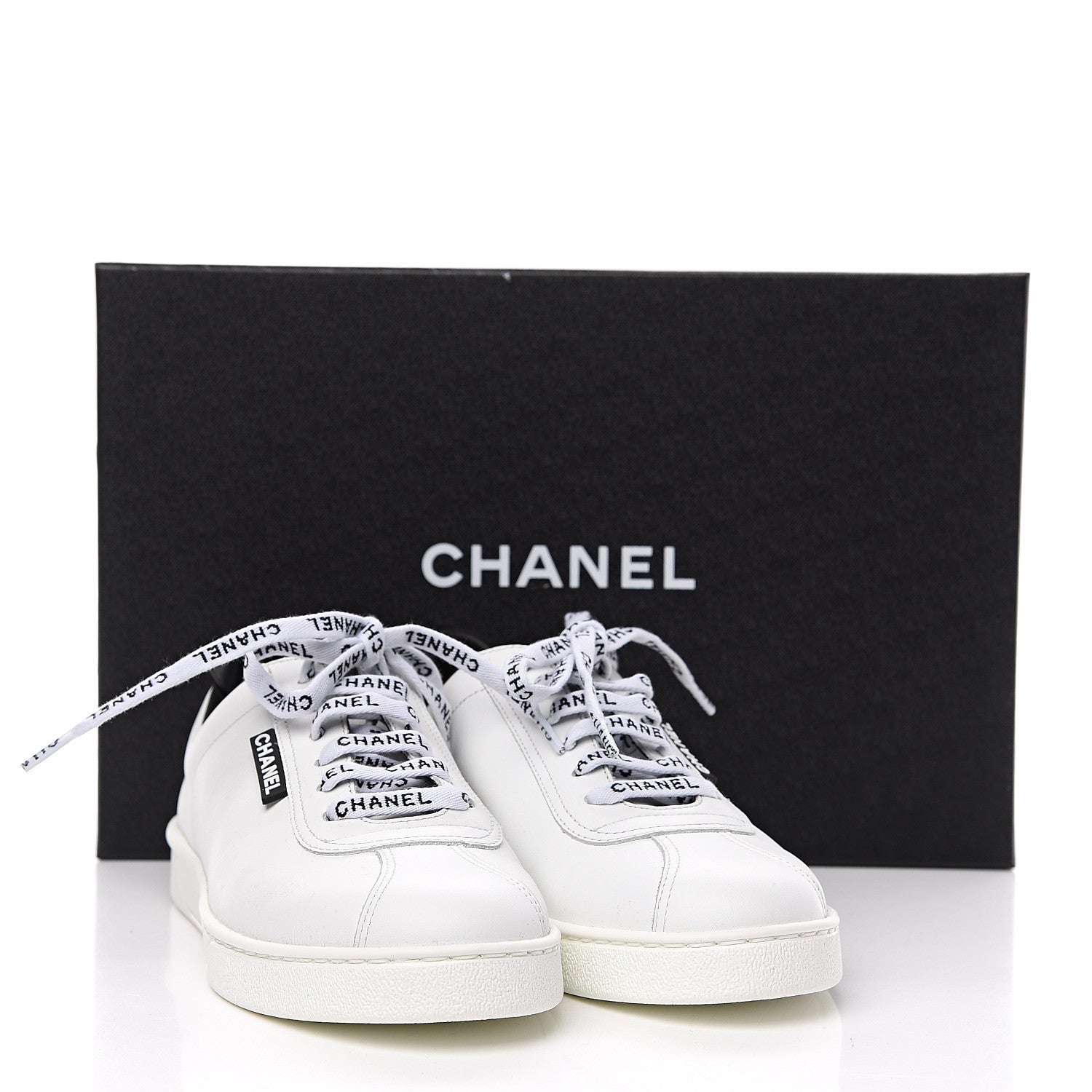 Chanel Calfskin CC Sneakers 38 White 10 of 10