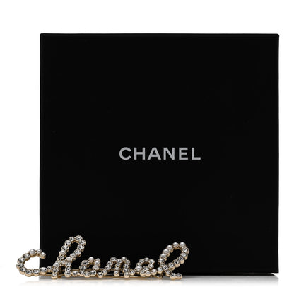 Chanel Metal Glass Swirling Pearls Hair Clip Gold 5 of 5
