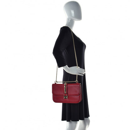 Valentino Garavani Vitello Medium Glam Lock Rockstud Flap Rubino 3 of 12