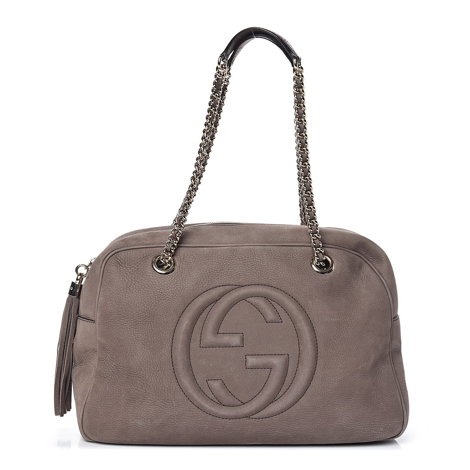 Gucci Vitello Range Medium Soho Bowler Grey Field 1 of 13