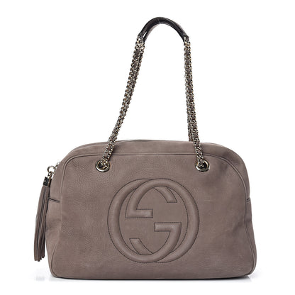 Gucci Vitello Range Medium Soho Bowler Grey Field 1 of 13