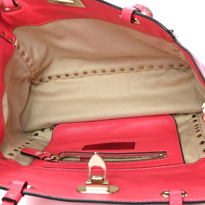 Valentino Garavani Vitello Small Rockstud Tote Raspberry 6 of 12