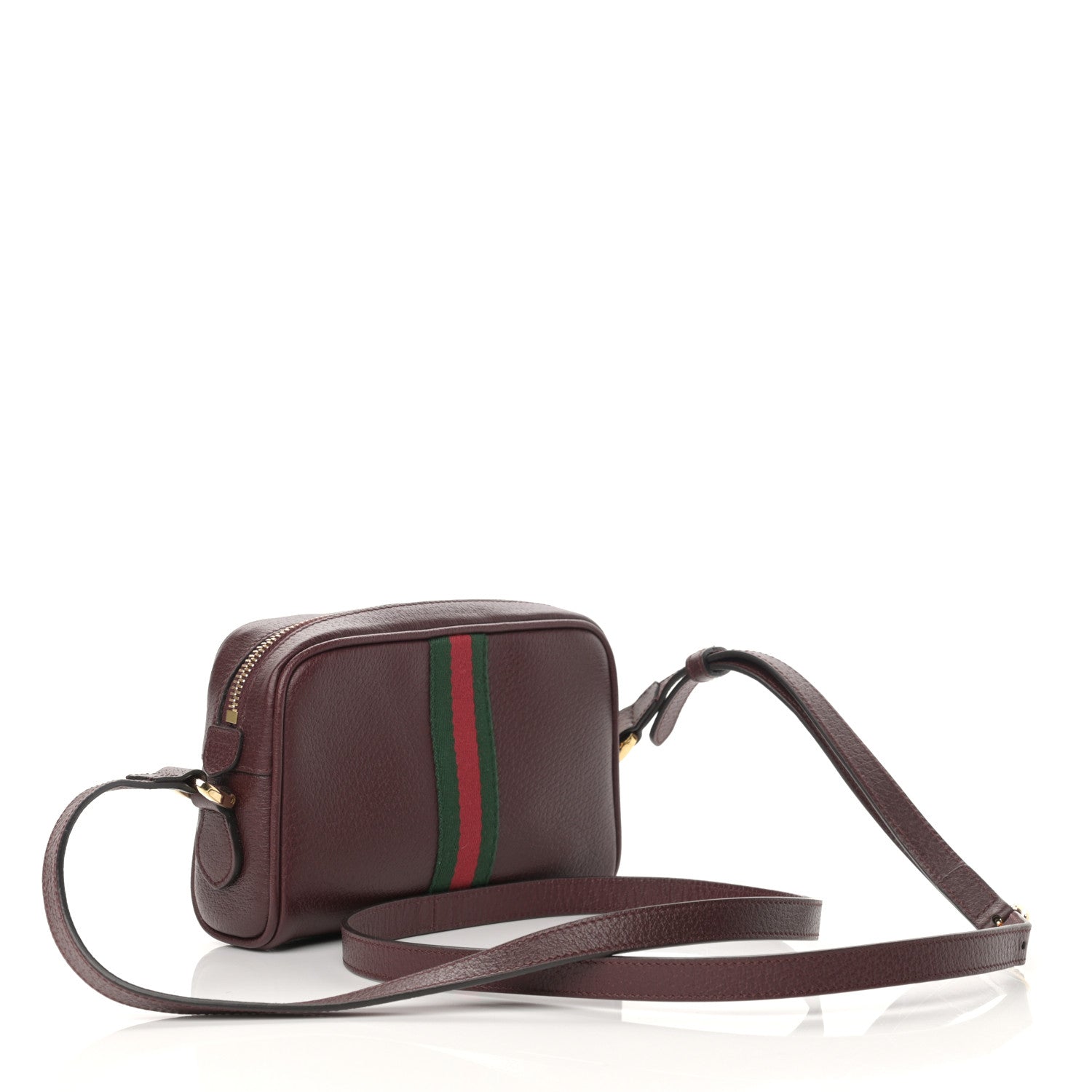 Gucci Calfskin Web Mini Ophidia Shoulder Bag Vintage Bordeaux 3 of 11