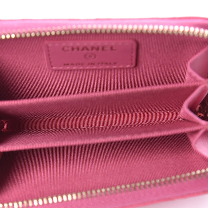Chanel Caviar Quilted Zip Coin Purse Pink 5 of 8