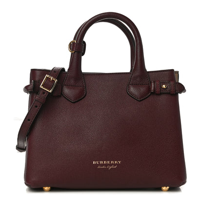 Burberry Grainy Calfskin House Check Small Banner Tote Mahogany Red 1 of 9