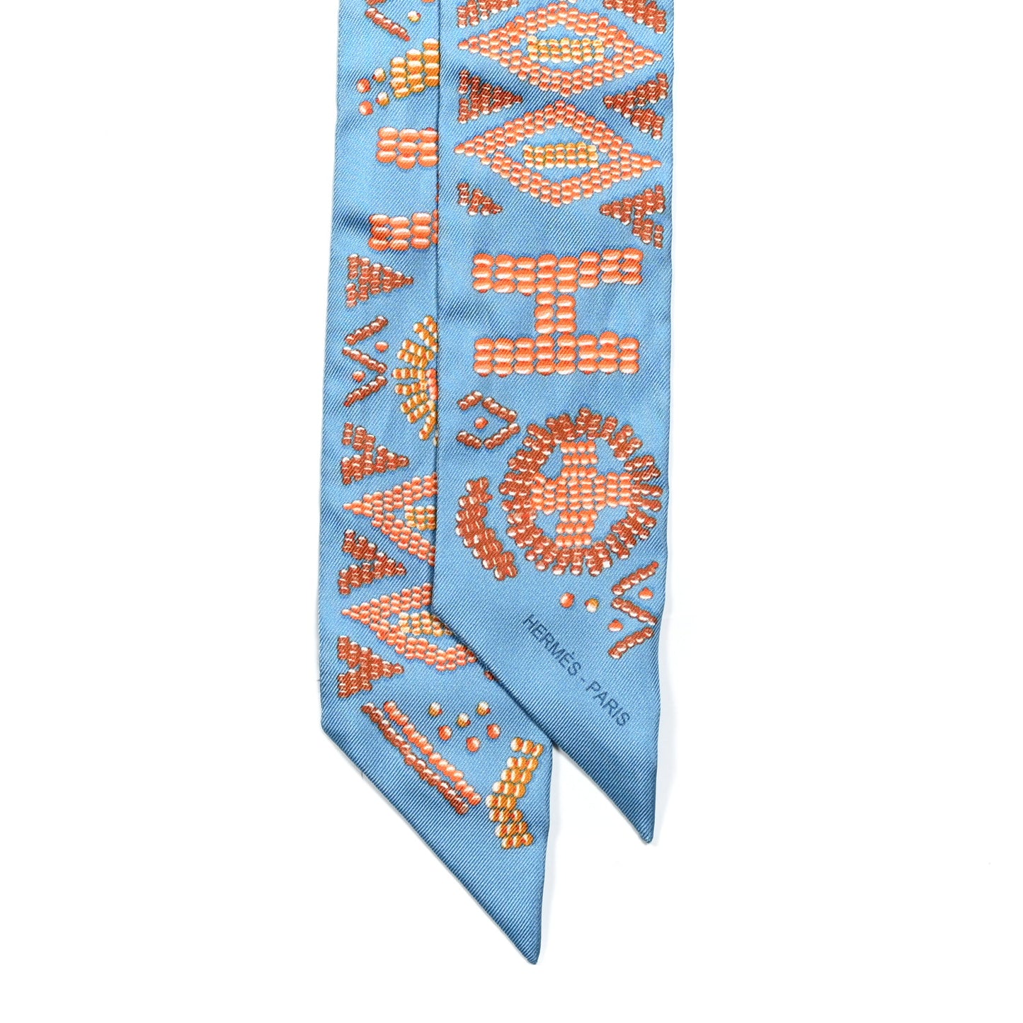 Silk Kelly En Perles Twilly Bleu Azur Orange