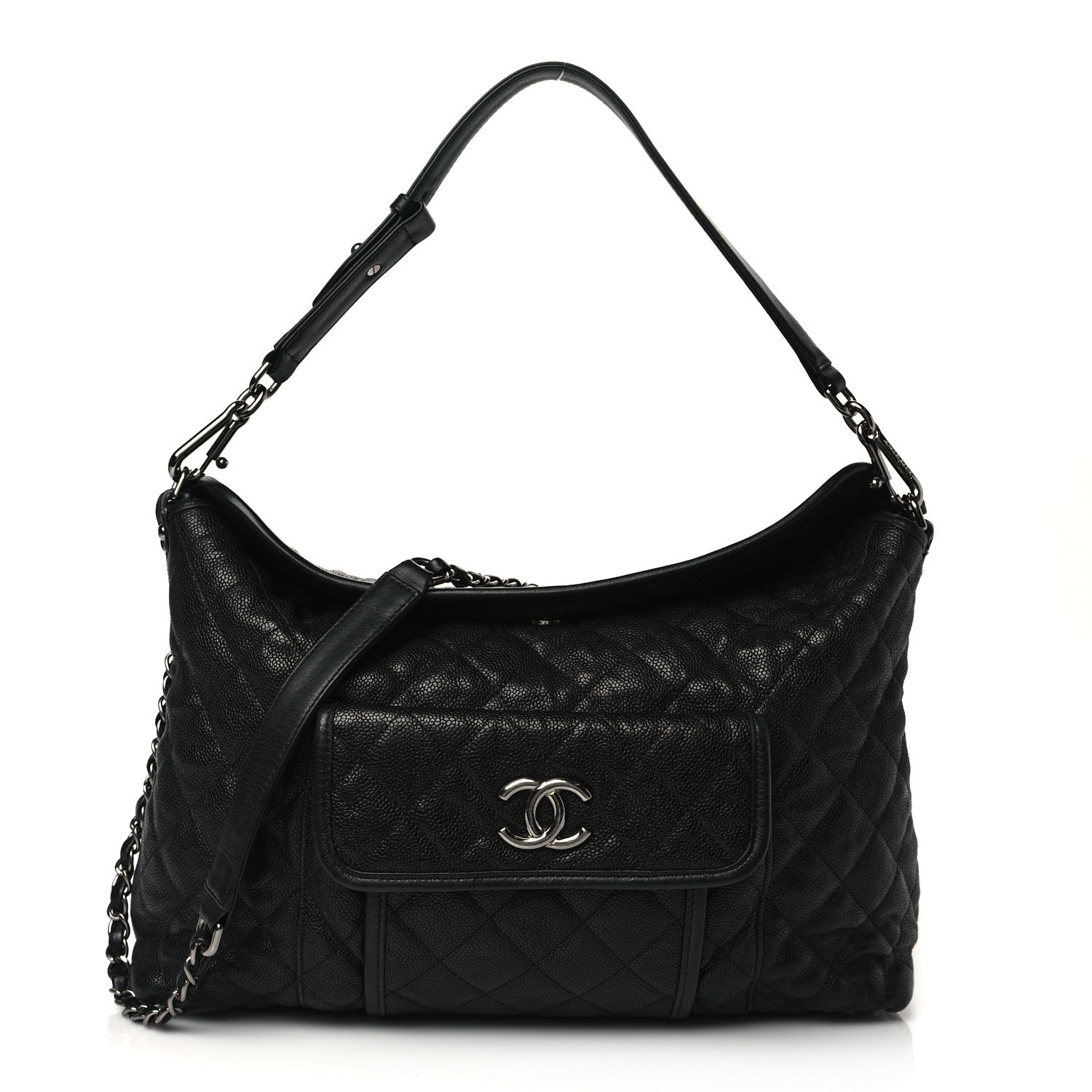 Chanel Caviar Quilted French Riviera Hobo Black 1 of 9