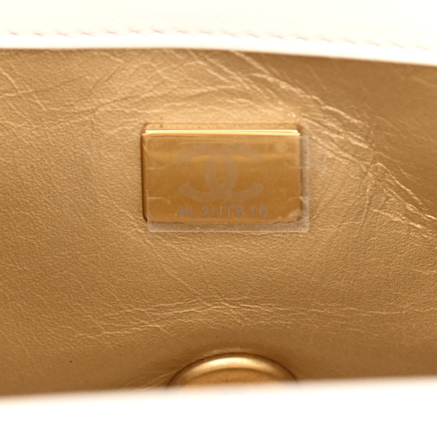 Lambskin Quilted Mini Rectangular Pearl Crush Flap White