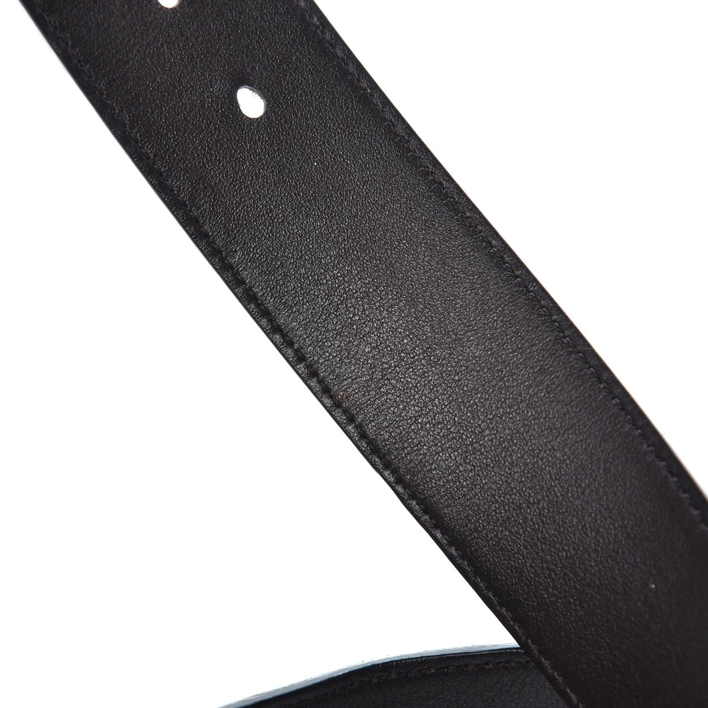 Moon Calfskin Nickel Double G 40mm Belt 115 46 Dark Cocoa