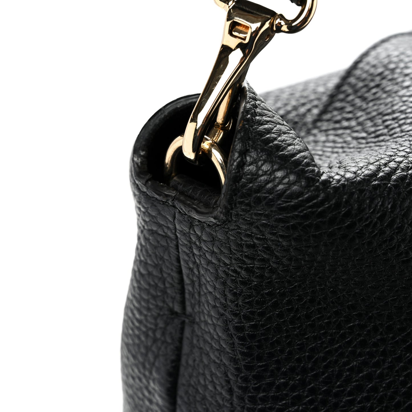 Grainy Calfskin Medium Cale Hobo Black