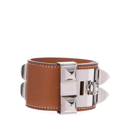Hermes Barenia Collier de Chien CDC Bracelet S Fauve 3 of 6